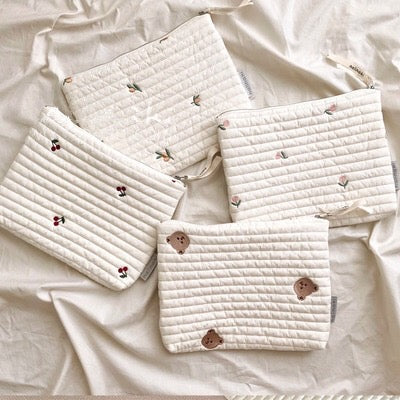 QUILTED COTTON POUCH