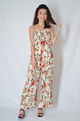 BOBBI PLEATED JUMPSUIT IN FLORAL