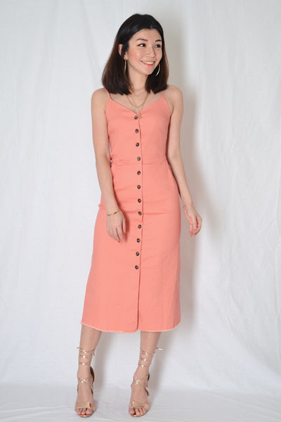 DIONE BUTTON MIDI DRESS