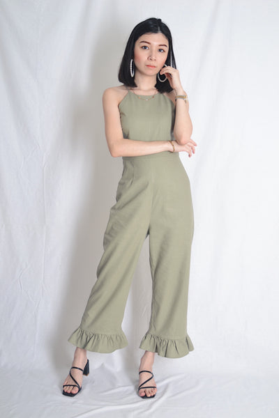 PREMIUM BRIE JUMPSUIT IN SAGE