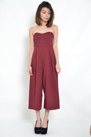 LAUREN JUMPSUIT IN WINE RED