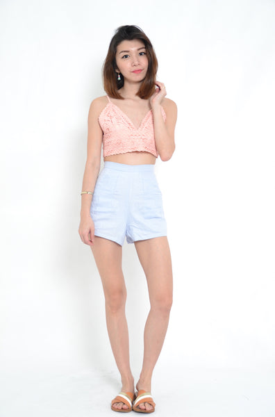LACE CROP TOP IN BLUSH