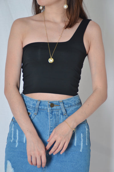 OLYMPIA TOGA TOP IN BLACK