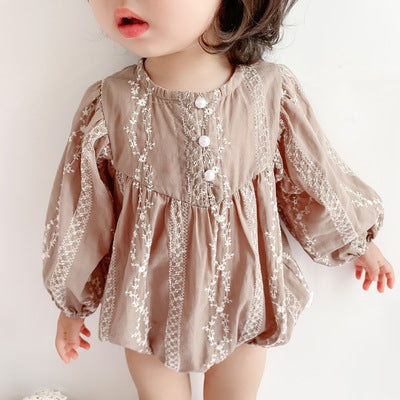 EMBROIDED PUFF SLEEVE ROMPER [PREORDER]